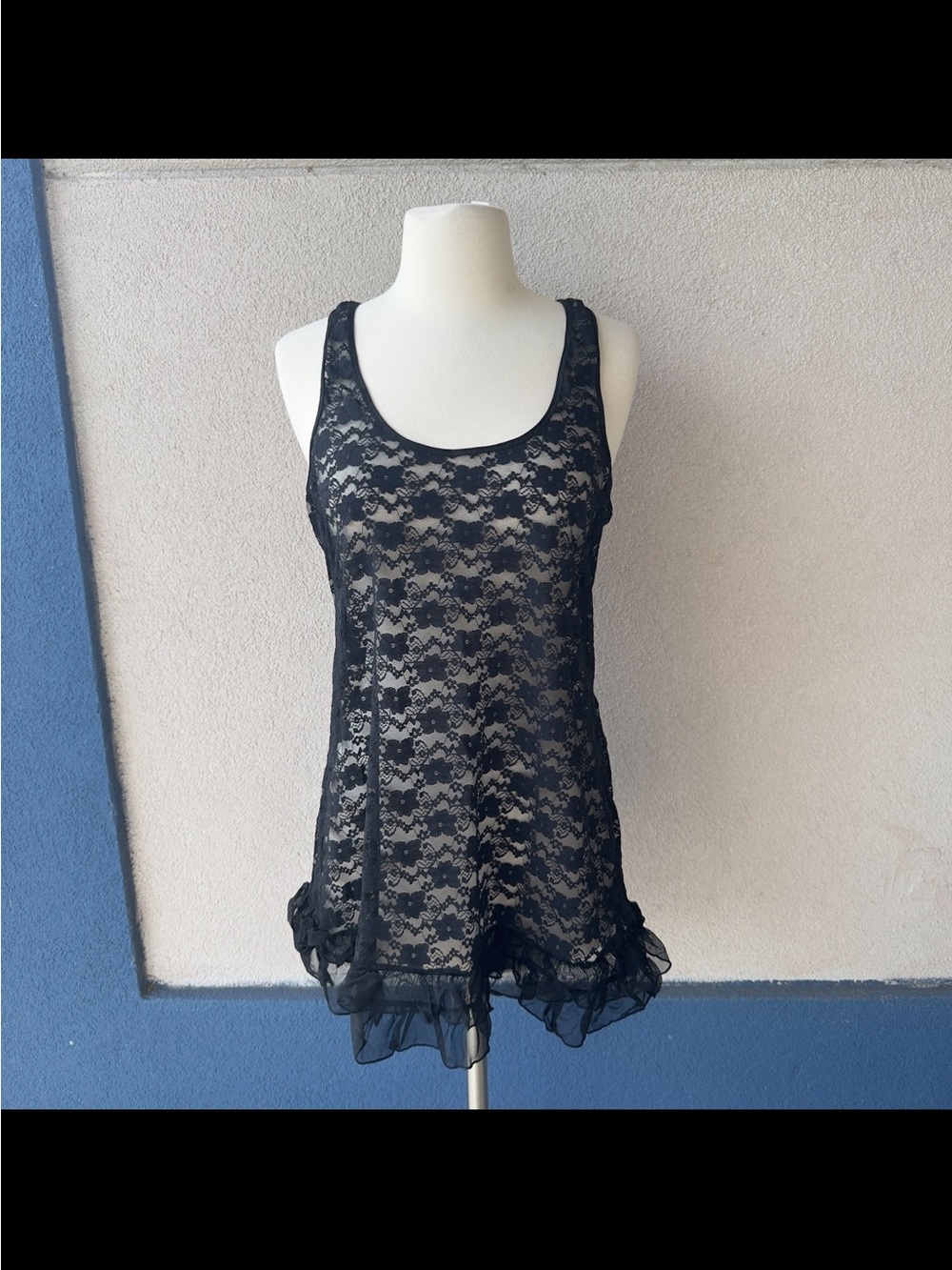 NWOT In Bloom Sexy Black Lace Lingerie with Ruffles